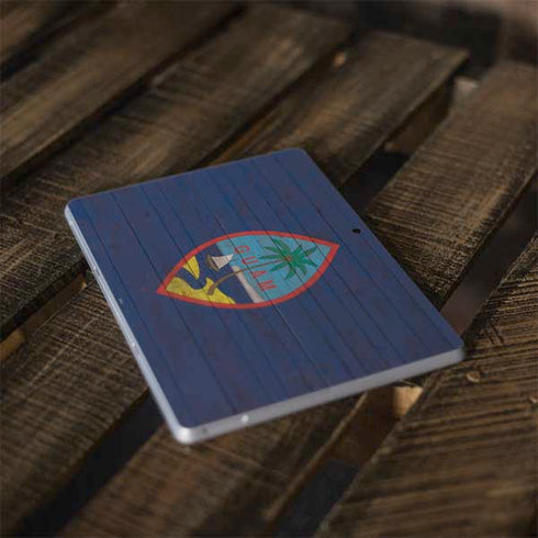 Guam Flag Dark Wood Surface Go Skin